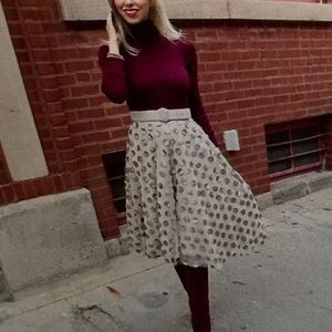 Tulle skirt with gold metallic accents.